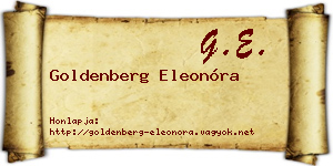 Goldenberg Eleonóra névjegykártya